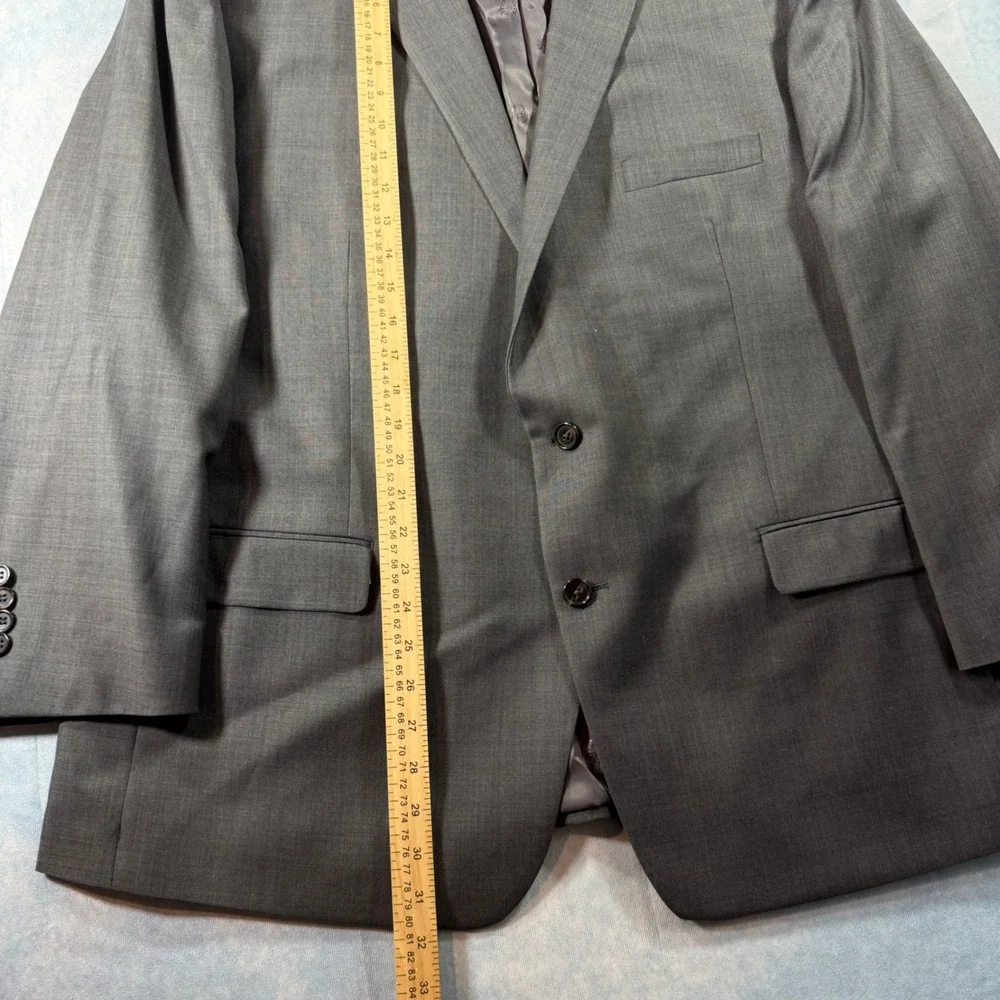 Lauren Ralph Lauren Suit Jacket Mens 50R Grey Wool Blend 2-Button Blazer 3062